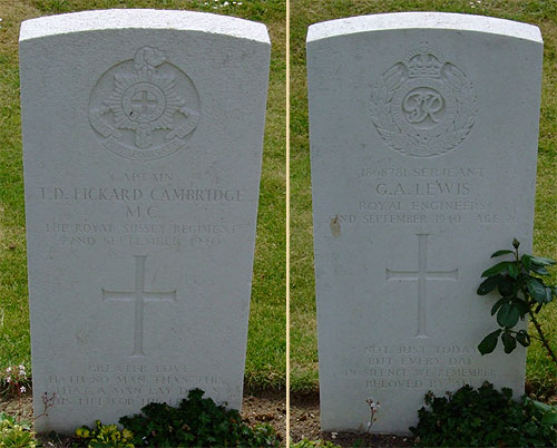 Graves of Capt. Pickard-Cambridge and Sgt. Lewis