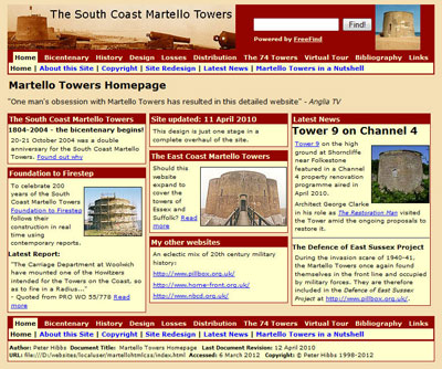 The South Coast Martello Towers website